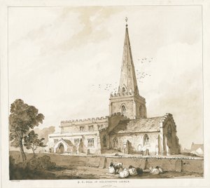 Wolstanton Church: rytina a [? 19. století] od Thomas Peploe Wood