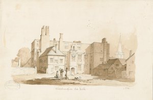 Wolverhampton - The Old Hall: sépiová kresba, nd [c 1838] (kresba) od Thomas Peploe Wood