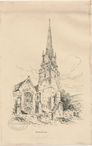Wombourne Church: zinkograf a [polovina 19. století] (kresba) od Thomas Peploe Wood