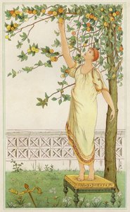 Danae mezi pomerančovníky (barva litho)
