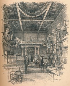 Interiér hodovní síně, palác Whitehall, 1902