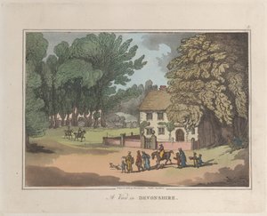 A View in Devonshire, from Sketches from Nature, 1822., 1822. Tvůrci: Thomas Rowlandson, Joseph Constantine Stadler.