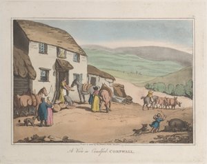A View of Camelford, Cornwall, from Sketches from Nature, 1822., 1822. Tvůrci: Thomas Rowlandson, Joseph Constantine Stadler.