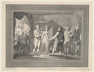 Kapitán Bowling představen Narcisse, 12. května 1800., 12. května 1800. Tvůrci: Thomas Rowlandson, Joseph Constantine Stadler.
