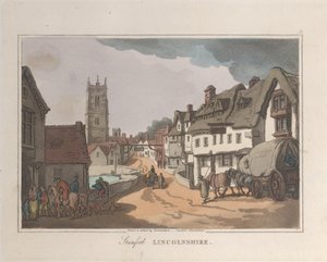 Stamford Lincolnshire, z Sketches from Nature, 1822., 1822. Tvůrci: Thomas Rowlandson, Joseph Constantine Stadler.