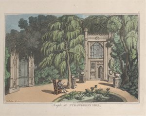 Temple at Strawberry Hill, from Sketches from Nature, 1822., 1822. Tvůrci: Thomas Rowlandson, Joseph Constantine Stadler.