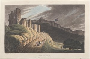 The Castle, from Poetical Sketches of Scarborough, 1813., 1813. Tvůrci: Thomas Rowlandson, Joseph Constantine Stadler, J. Bluck.
