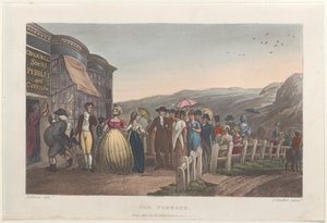 The Terrace, from Poetical Sketches of Scarborough, 1813., 1813. Tvůrci: Thomas Rowlandson, Joseph Constantine Stadler, J. Bluck.