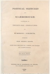Titulní strana, z Poetical Sketches of Scarborough, 1813., 1813. Tvůrci: Thomas Rowlandson, Joseph Constantine Stadler, J. Bluck.
