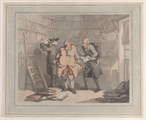 Knihkupec a autor, 25. září 1784., 25. září 1784. Tvůrci: Thomas Rowlandson, Samuel Alken.