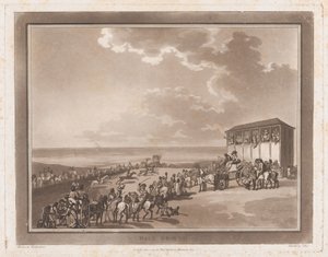 Race Ground An Excursion to Brighthelmstone, 1. června 1790., 1. června 1790. Tvůrci: Thomas Rowlandson, Samuel Alken.