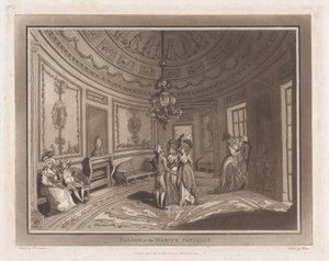 Saloon at the Marine Pavillion An Excursion to Brighthelmstone, 1. června 1790., 1. června 1790. Tvůrci: Thomas Rowlandson, Samuel Alken.