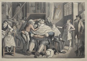 Holičství od Thomas Rowlandson