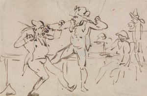 Odhalení podvodníka, který tajně vykládal karty (studie) od Thomas Rowlandson