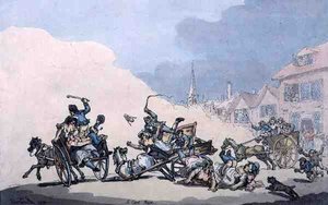 A Cart Race, hospoda. od Williama Hollanda od Thomas Rowlandson