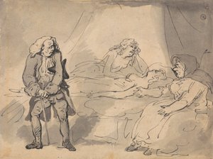 Scéna na smrtelné posteli od Thomas Rowlandson