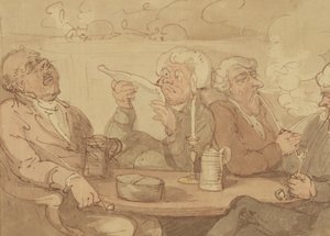 Gentlemans Club (inkoust & wc na papíře) od Thomas Rowlandson