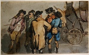 Skupina figur (akvarel na papíře) od Thomas Rowlandson