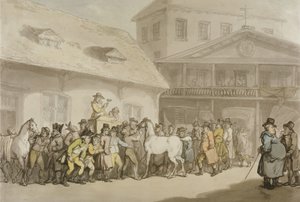Prodej koní v Hopkinsově skladišti v Barbicanu od Thomas Rowlandson