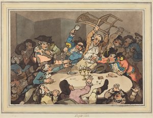 Kopnutí u stolu s překážkami od Thomas Rowlandson