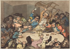 A Kick-up at a Hazard Table, publikoval 1787. od Thomas Rowlandson