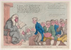 Lamentable Case of a Jury-Man, 10. března 1815, 10. března 1815. od Thomas Rowlandson