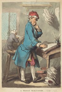 Peníze Scrivener od Thomas Rowlandson