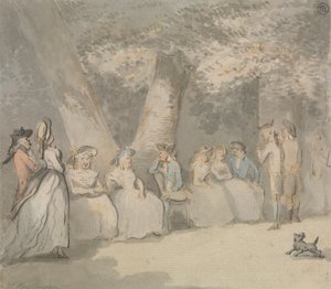 Scéna v parku od Thomas Rowlandson