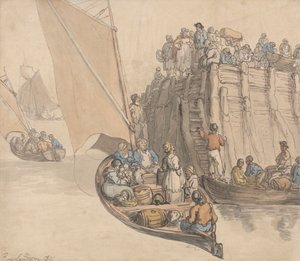 Molo v Amsterdamu od Thomas Rowlandson