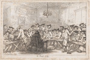 Prodej tisku – Noční aukce, 1788., 1788. od Thomas Rowlandson