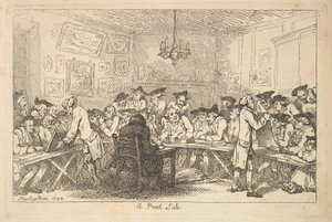 Prodej tisku – noční aukce, 1788. od Thomas Rowlandson
