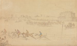 Závod na dostihovém závodišti Knavesmire v Yorku od Thomas Rowlandson