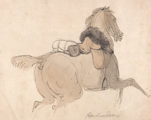 Osedlaný jezdecký kůň od Thomas Rowlandson