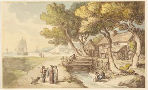 Scéna v Cornwallu od Thomas Rowlandson