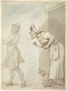 Kouřící komín a hubující manželka: lidské trápení od Thomas Rowlandson