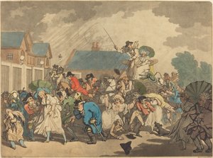 Bouře v Hyde Parku od Thomas Rowlandson