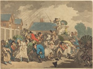 Bouřka v Hyde Parku od Thomas Rowlandson