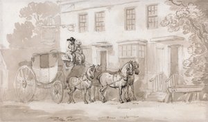 Posta před vchodem do hostince od Thomas Rowlandson