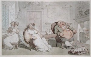 Ukradený polibek (akvarel na papíře) od Thomas Rowlandson
