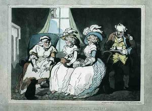 "Návštěva u tety", akvatinovaný Francisem Jukesem (1747-1812), hospoda. od E. Jacksona od Thomas Rowlandson