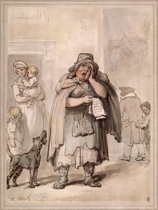 Pouliční prodavač na rohu ulice v Londýně od Thomas Rowlandson