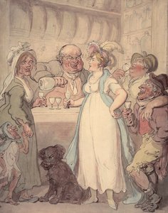 Mladá atraktivní žena je seznámena s „radostmi“ pití ginu, c1810 od Thomas Rowlandson