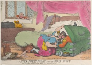 Po sladkém masu přichází kyselá omáčka nebo desátník Casey dostal se do špatné krabice, ..., 30. listopadu 1810. od Thomas Rowlandson