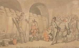Úpravy v pivním sklepě v Bullstrode od Thomas Rowlandson