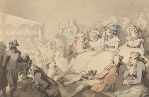 Publikum sledující divadelní představení v divadle Drury Lane od Thomas Rowlandson