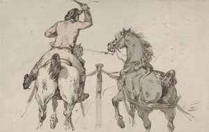An English Postilion, c.1785 (grafit, pero, inkoust a w/c na papíře) od Thomas Rowlandson