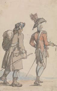 Důstojník a jeho sluha od Thomas Rowlandson