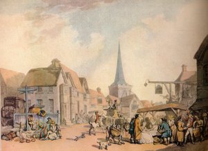 Stará anglická vesnická scéna, c18. století. 1941 od Thomas Rowlandson