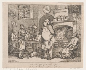 A nyní jeho vzhlédlé oči hleděly ke stropu... od Thomas Rowlandson