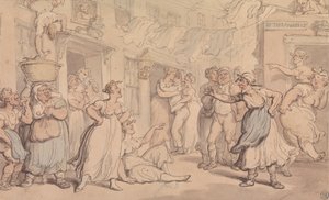 Rozzlobená scéna v ulici od Thomas Rowlandson